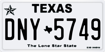 TX license plate DNY5749
