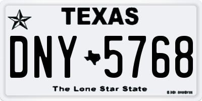 TX license plate DNY5768