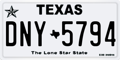 TX license plate DNY5794