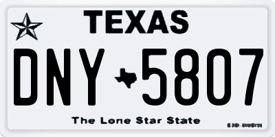 TX license plate DNY5807