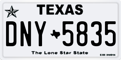 TX license plate DNY5835