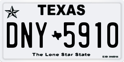 TX license plate DNY5910