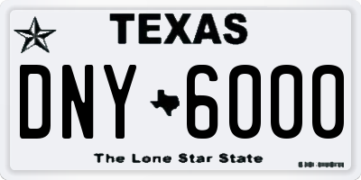 TX license plate DNY6000