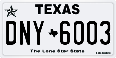 TX license plate DNY6003
