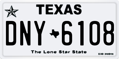 TX license plate DNY6108
