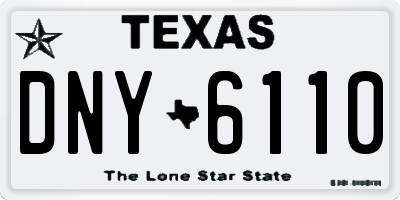 TX license plate DNY6110
