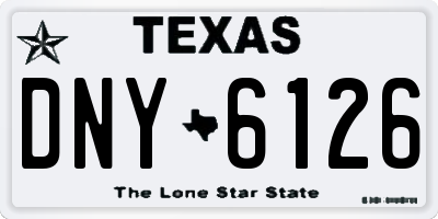 TX license plate DNY6126
