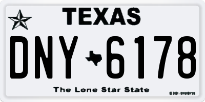 TX license plate DNY6178