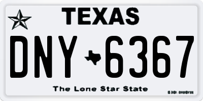 TX license plate DNY6367