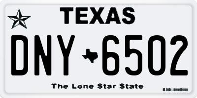 TX license plate DNY6502