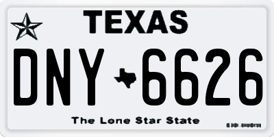TX license plate DNY6626