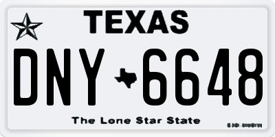 TX license plate DNY6648