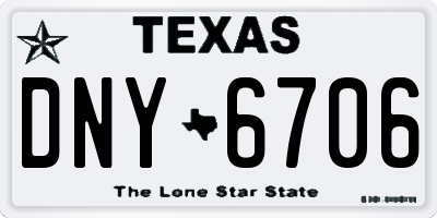 TX license plate DNY6706