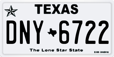 TX license plate DNY6722
