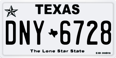 TX license plate DNY6728