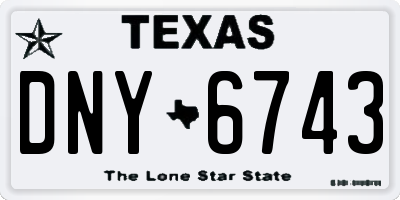 TX license plate DNY6743
