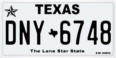 TX license plate DNY6748