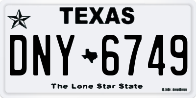 TX license plate DNY6749