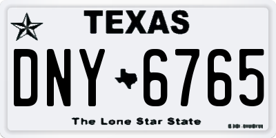 TX license plate DNY6765