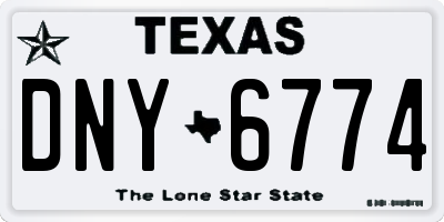 TX license plate DNY6774