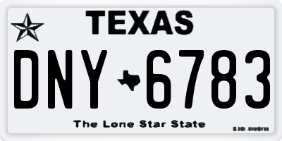 TX license plate DNY6783