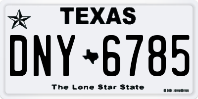 TX license plate DNY6785