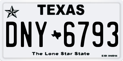 TX license plate DNY6793
