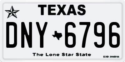TX license plate DNY6796