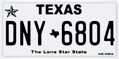 TX license plate DNY6804