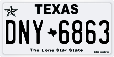 TX license plate DNY6863
