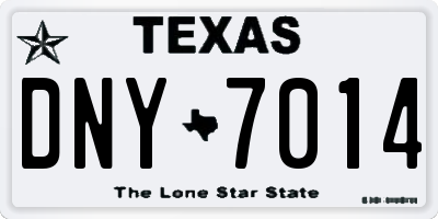 TX license plate DNY7014