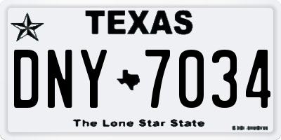 TX license plate DNY7034