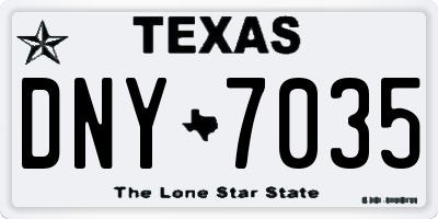 TX license plate DNY7035
