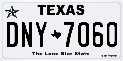 TX license plate DNY7060