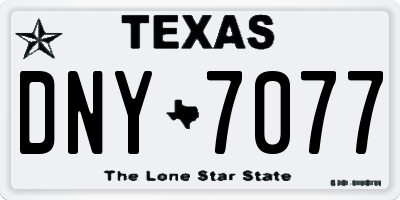 TX license plate DNY7077