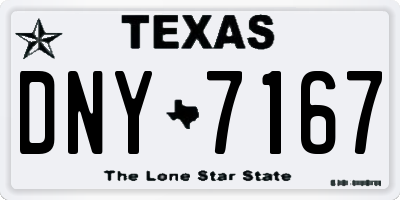 TX license plate DNY7167