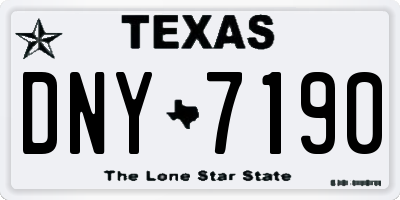 TX license plate DNY7190