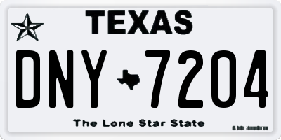 TX license plate DNY7204