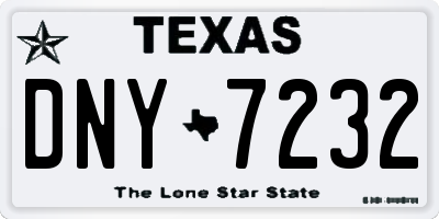 TX license plate DNY7232