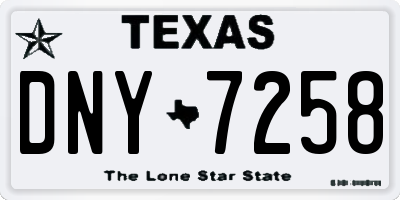 TX license plate DNY7258