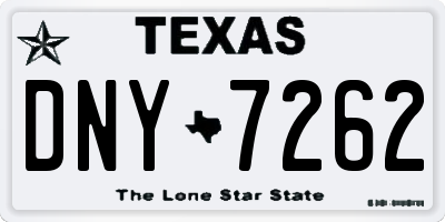 TX license plate DNY7262