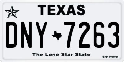 TX license plate DNY7263