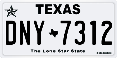 TX license plate DNY7312