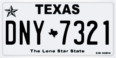 TX license plate DNY7321