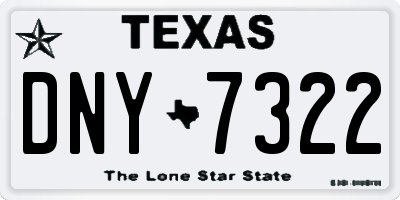TX license plate DNY7322