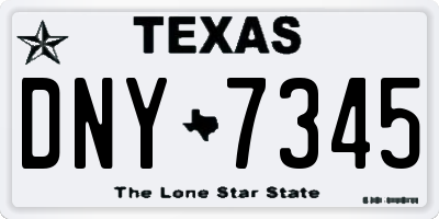 TX license plate DNY7345