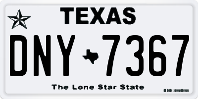 TX license plate DNY7367