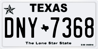 TX license plate DNY7368