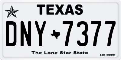 TX license plate DNY7377