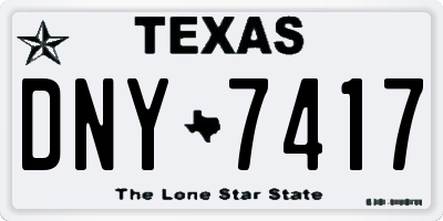 TX license plate DNY7417